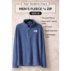 The North Face Mens‎ Pullover Fleece Jacket Blue Heathered Size Medium